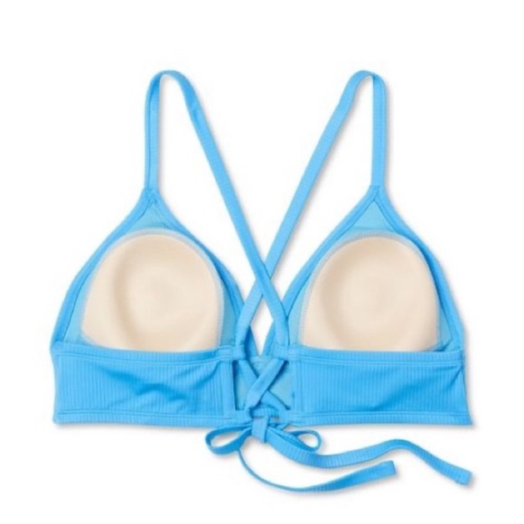 Wild Fable Blue Ribbed Triangle String Bikini Top - Picture 5 of 6